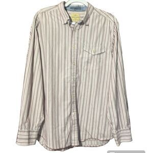 Tommy Bahama 100% Cotton Long Sleeve Striped Button Down Men's Size Large